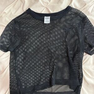 Victoria's Secret Pink Black Mesh Top